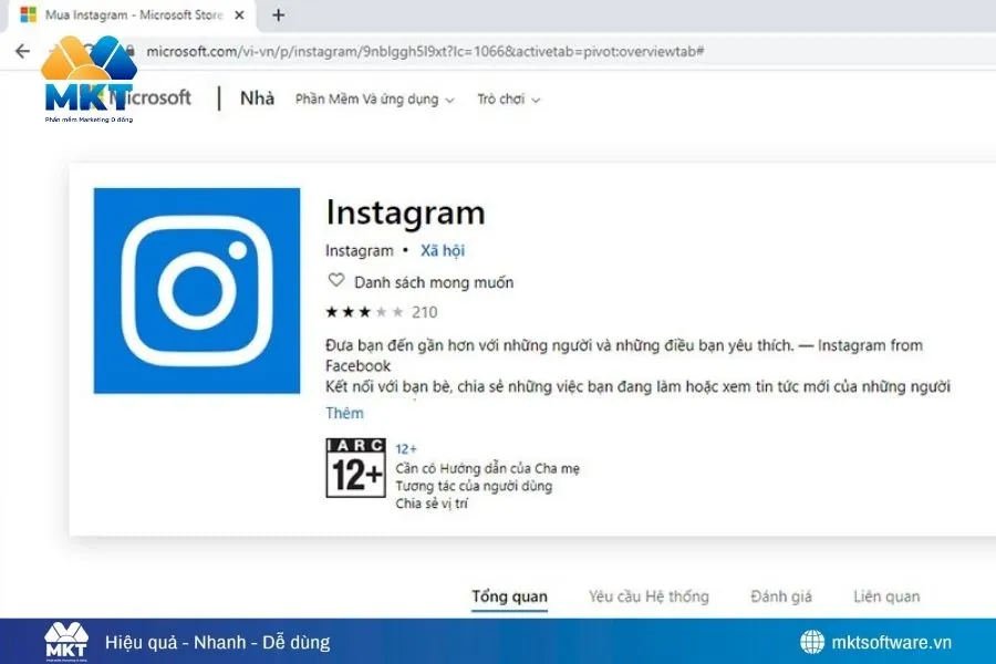 Tải Instagram cho máy tính từ Microsoft Store