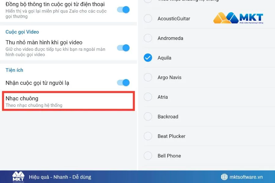 Hình ảnh minh họa về bước chọn bài nhạc áp dụng