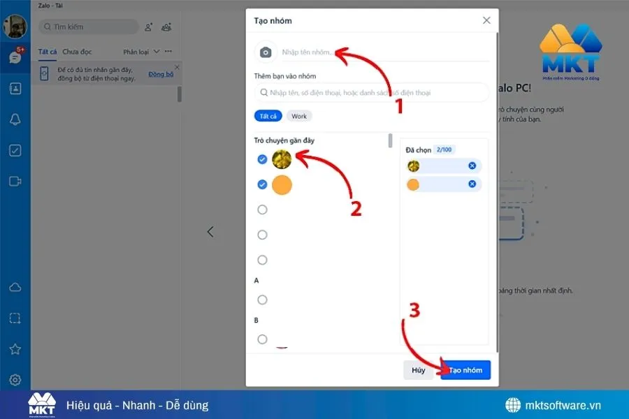 Cách tạo nhóm trên Zalo PC