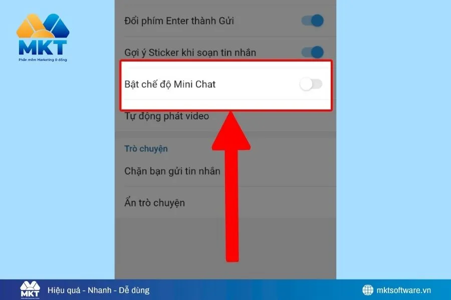 Cách tắt Mini Chat Zalo trên Android