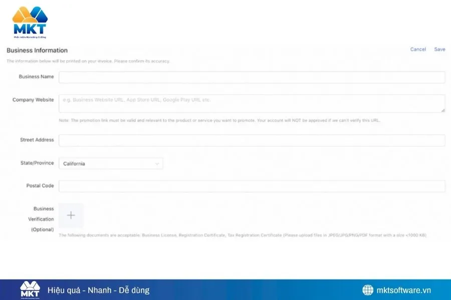 Bổ sung chi tiết thông tin doanh nghiệp