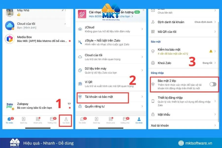 Bật xác thực 2 lớp trên Zalo