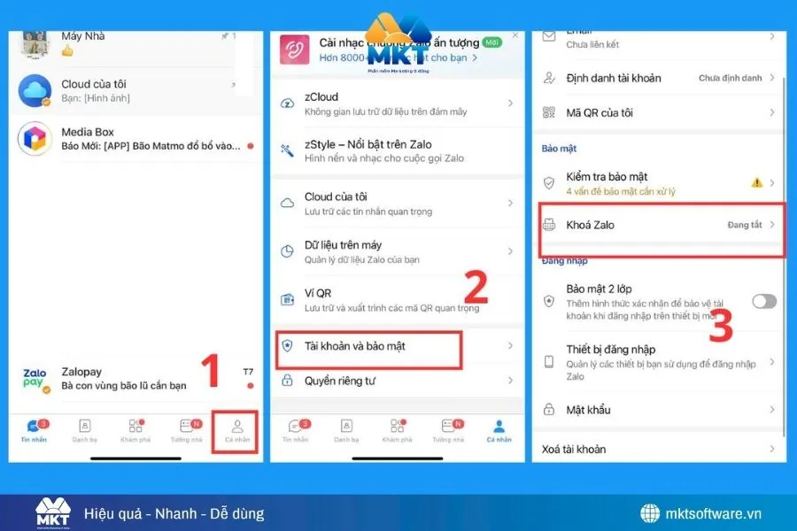 Đặt mật khẩu ứng dụng Zalo