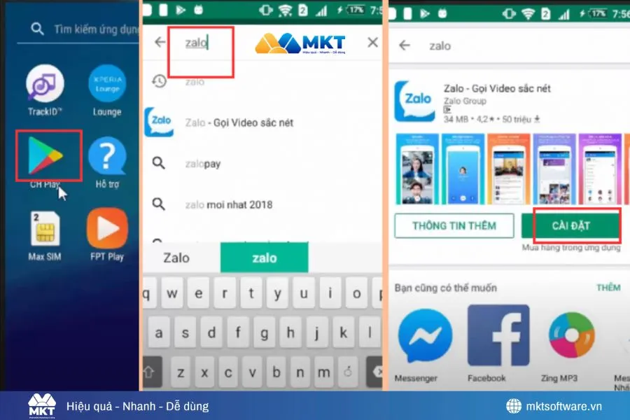 Cài đặt lại App Zalo trên điện thoại