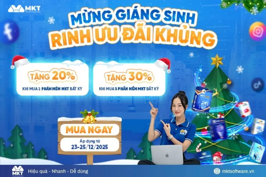 Hình ảnh về chương trình giảm giá dịp Noel của MKT Software