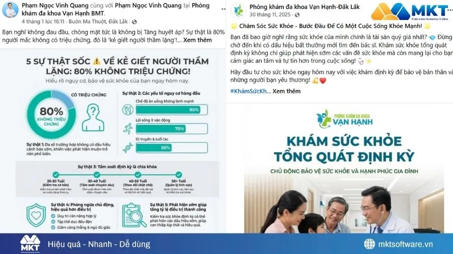 MKT Care giúp đăng bài tự động, tiết kiệm thời gian cho phòng khám