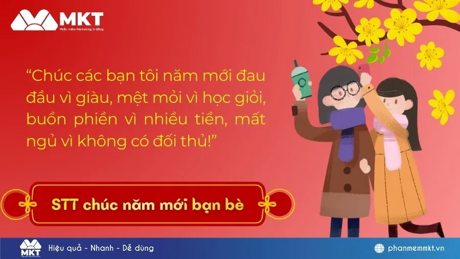 STT chúc năm mới bạn bè hay, thú vị nhất