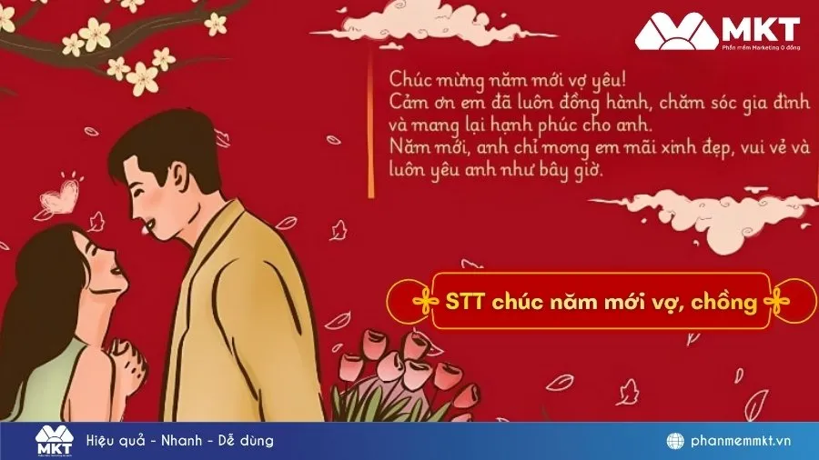 STT chúc năm mới chồng, vợ hay