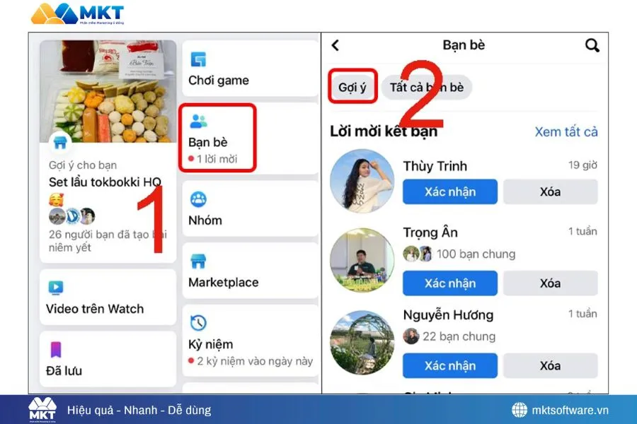 Sử dụng tính năng gợi ý kết bạn - Buff follow Facebook nhanh chóng, hiệu quả