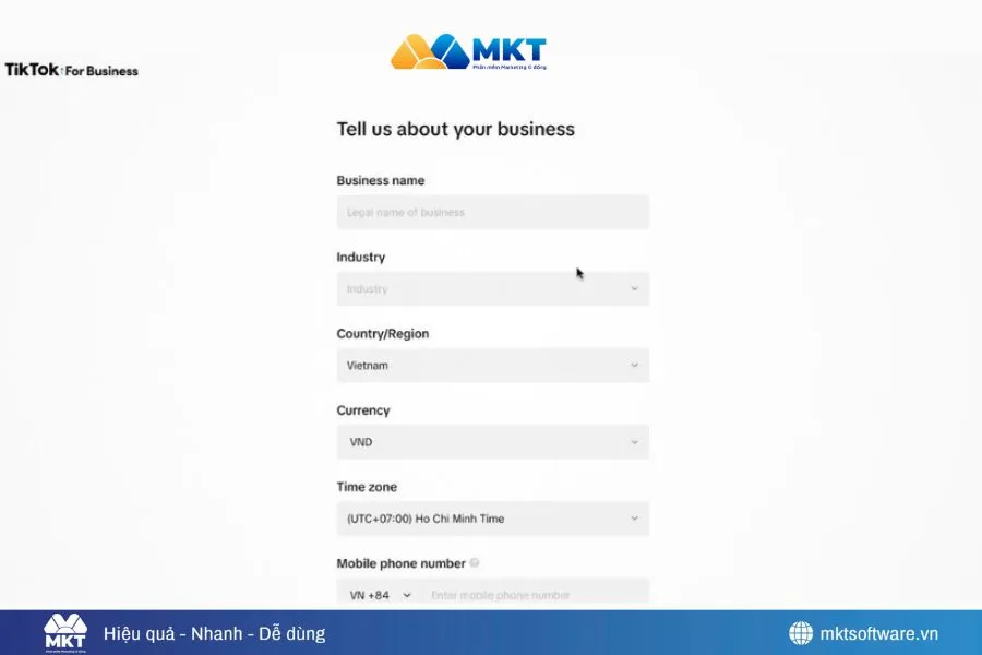 Điền thông tin đầy đủ để tiếp tục